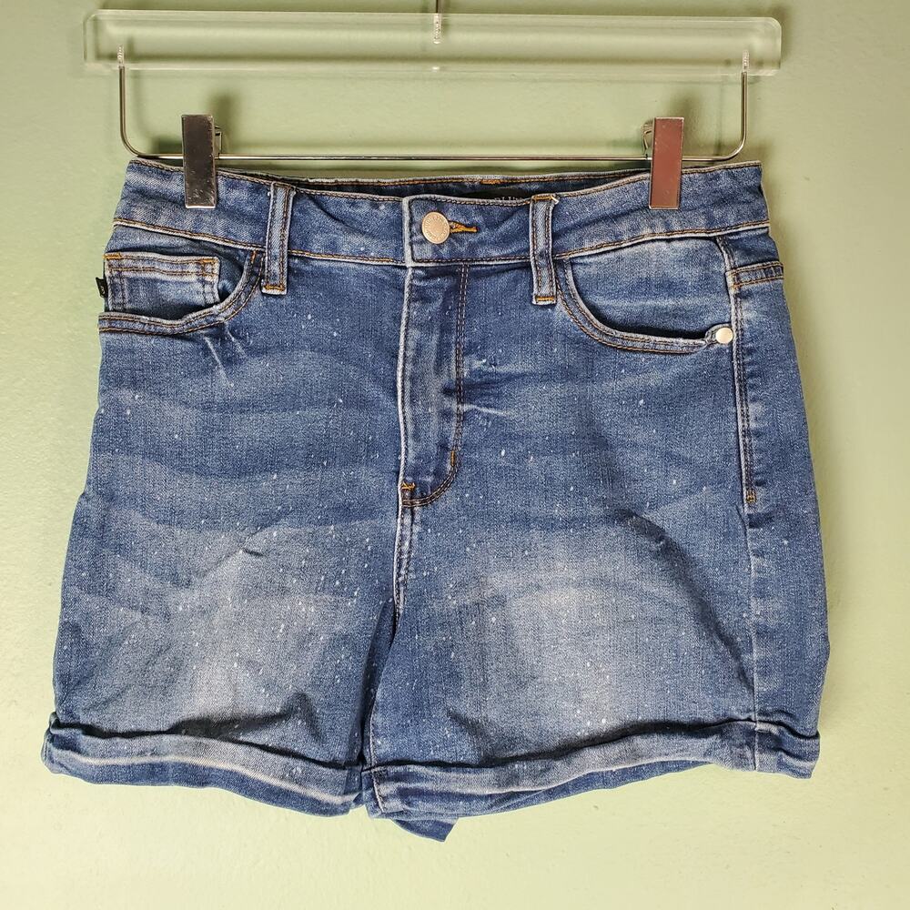 Judy Blue Womens Splattered High Waisted Denim Jean Shorts Size Medium